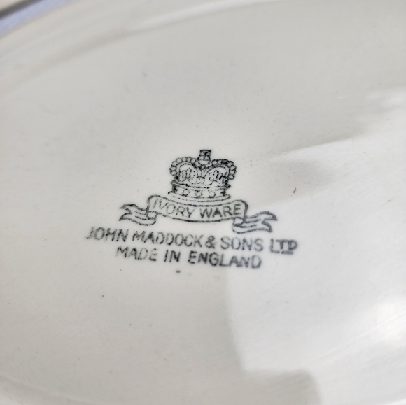 John Maddock & Sons set of 3 Platters Gold/Cream Ivory Ware England - Picture 5 of 13